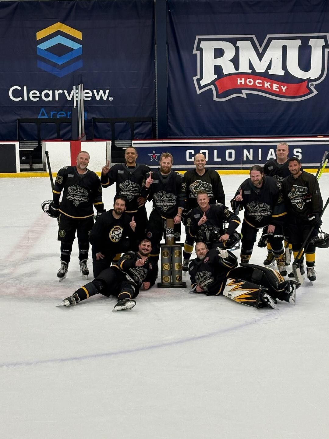 Team Anthrax with the Defenders Cup, DVHL Season 10